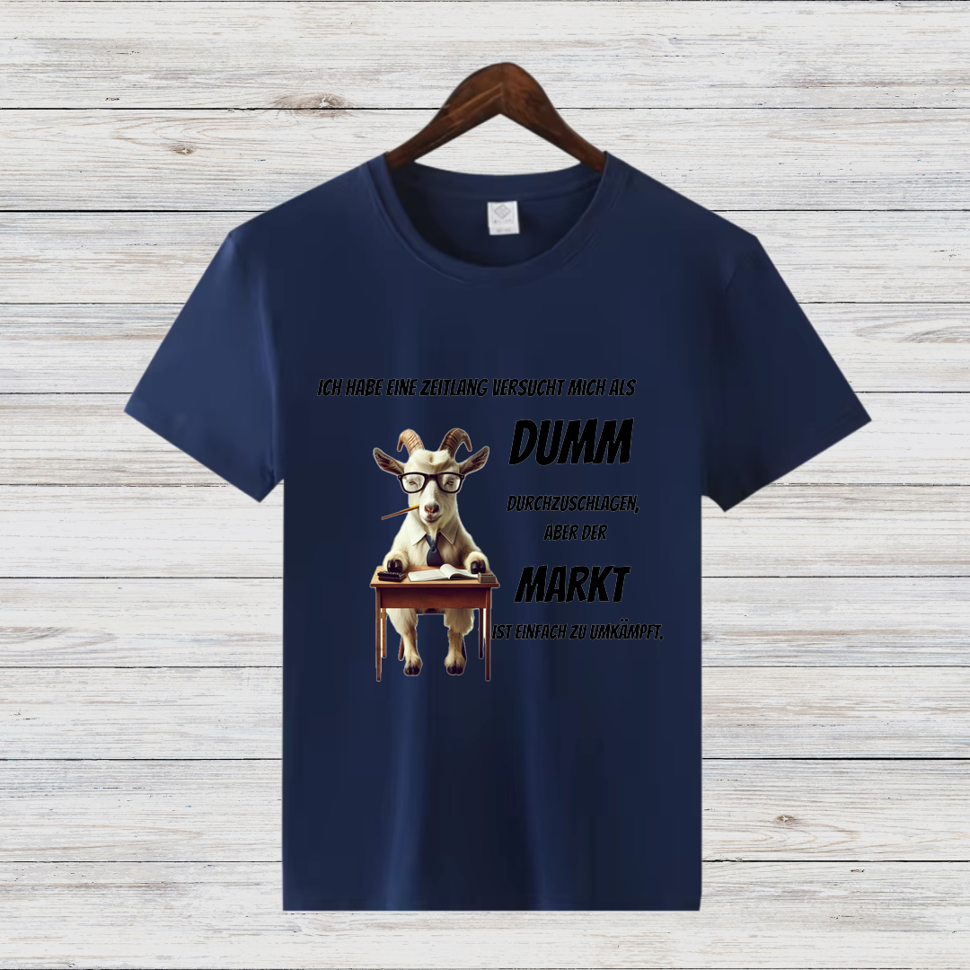 Lustiges Ziegen-Shirt | Humorvolles Statement Oberteil | Witziges Winterdesign | T-Shirt für Damen