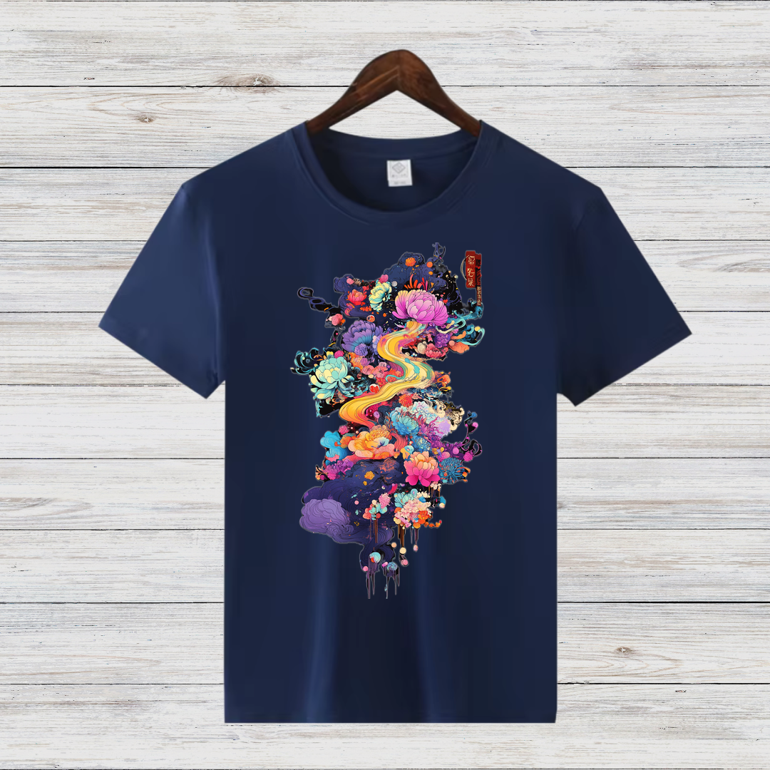 Magisches Kunst T-Shirt | Künstlerisches Design | Farbenfrohe Mode | Baumwollshirt für kreative Styles