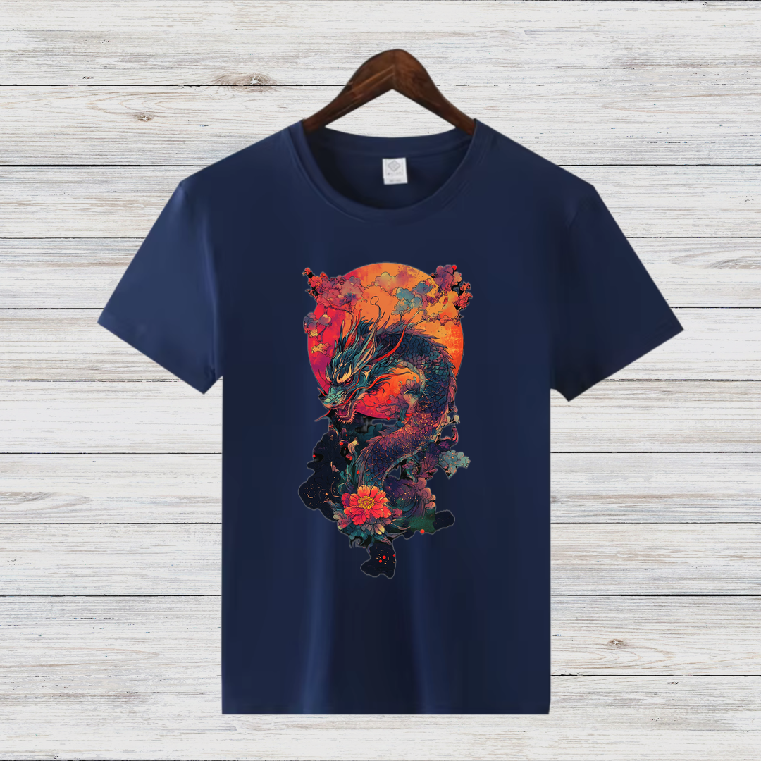 Magischer Drachen | Mystisches Fantasy T-Shirt | Asiatisches Drachenmotiv | Stilvolles Geschenk für Fantasy-Fans