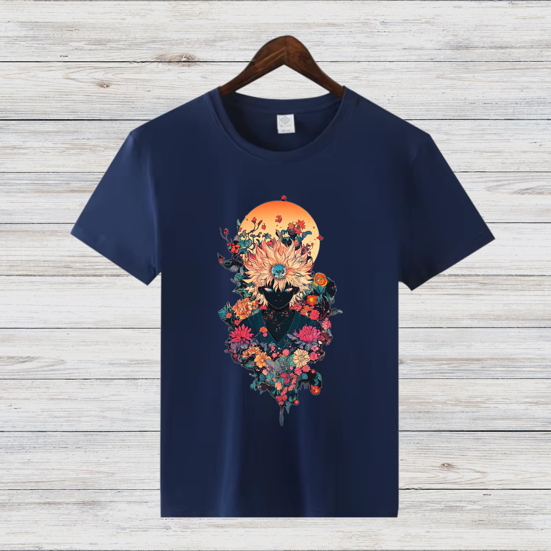 Mystisches Blumenmotiv | Künstlerisches T-Shirt | Stilvolles Design für den Winter | Fashion-Statement für Kreative