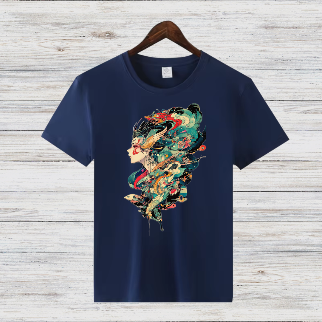 Mystisches Kunst T-Shirt | Fantasievolles Design | Stilvolles Statement Shirt | Winter Fashion für Damen