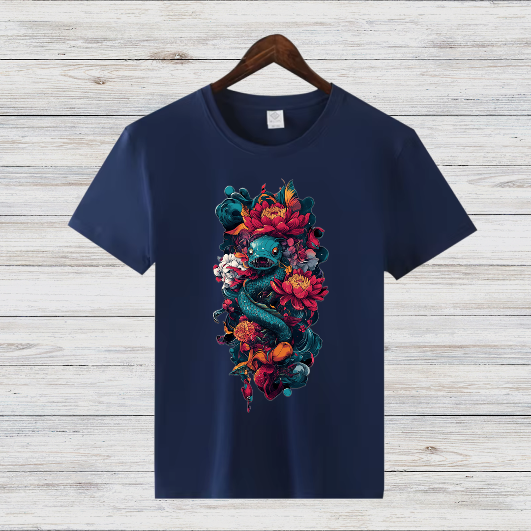 Mystische Drachenblüte | Fantasy T-Shirt | Magisches Kunstdesign | Stilvolles Statement-Shirt für den Winter