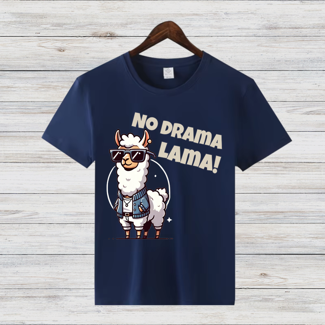 No Drama Lama | Lustiges Lama Shirt | Cooles Statement Shirt | Witziges Geschenk für Tierfreunde