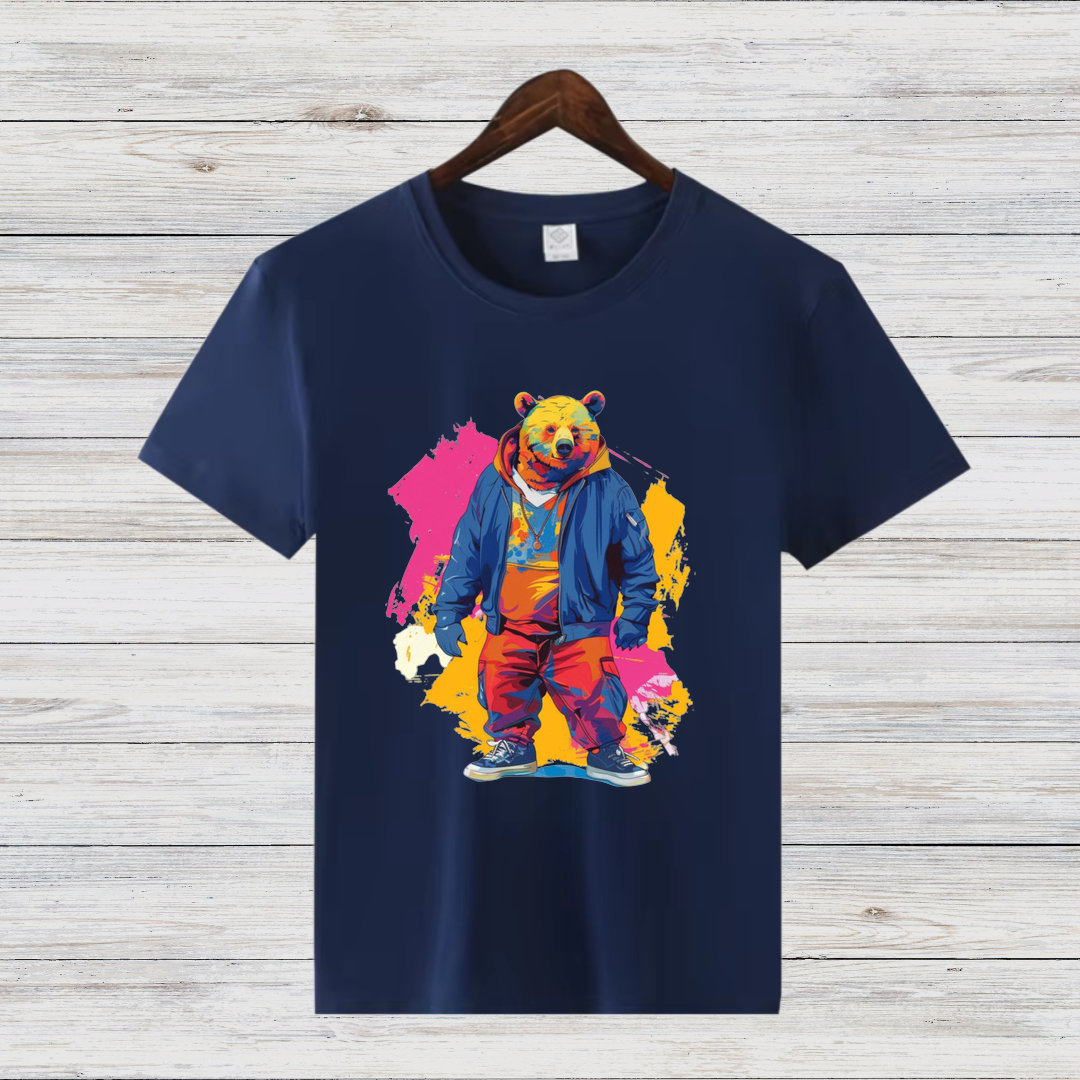 T-Shirt - Bunter Streetstyle Bär Design