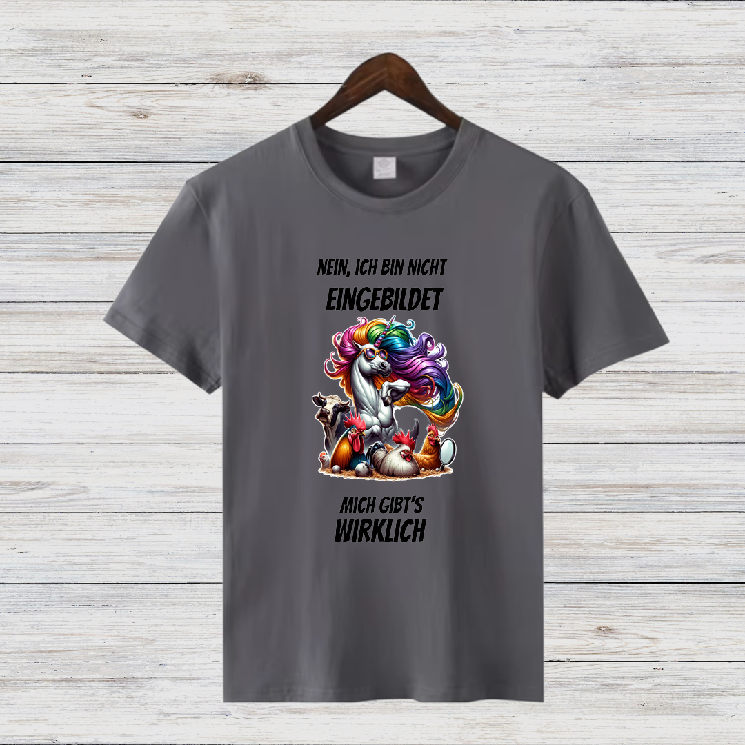 Nein, ich bin nicht eingebildet | Lustiges Einhorn Shirt | Humorvolles Design | Statement Shirt für kalte Tage