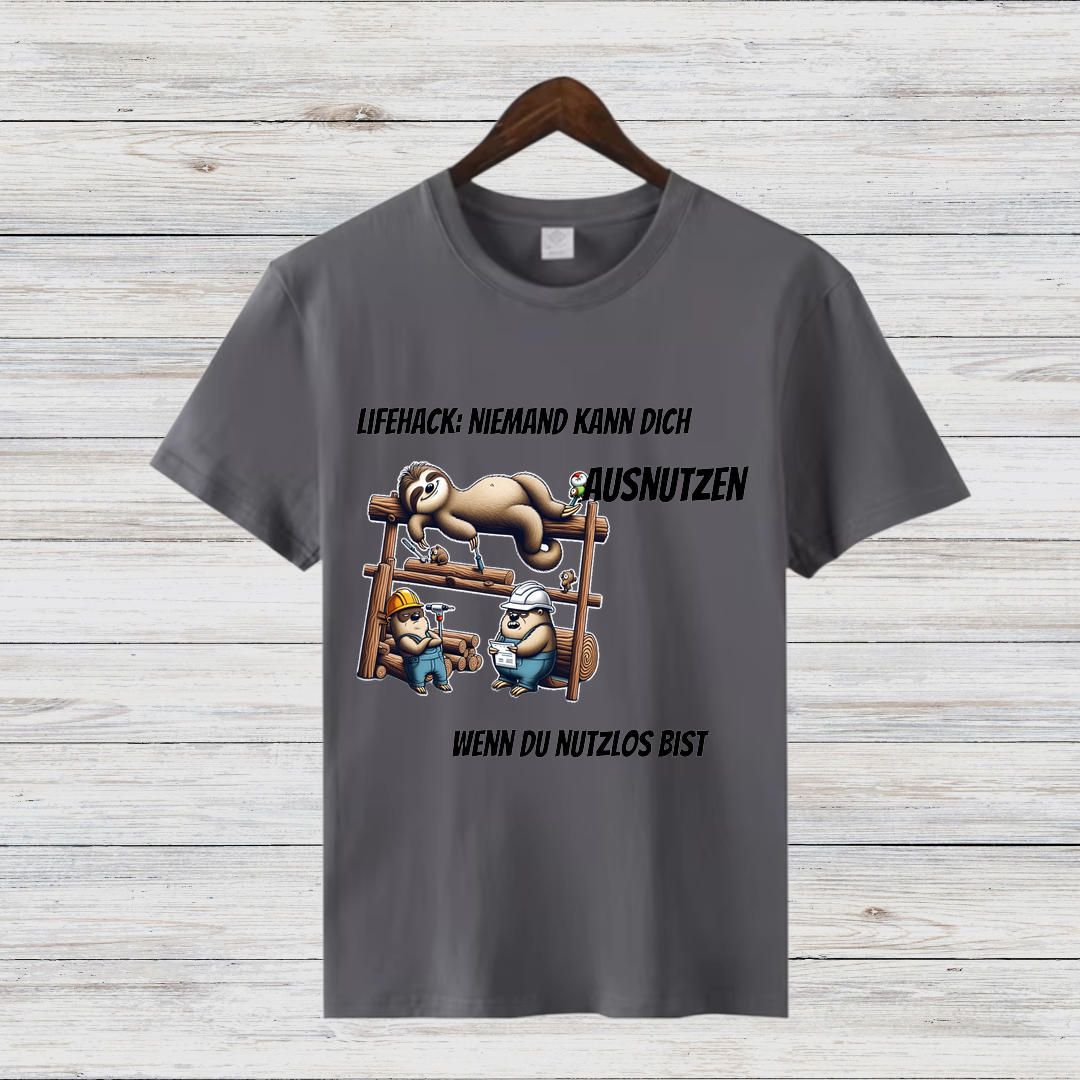 Lifehack Faultier-Shirt | Lustiges Statement-Shirt | Humorvolles Design für den Alltag | Perfekt für den Winter