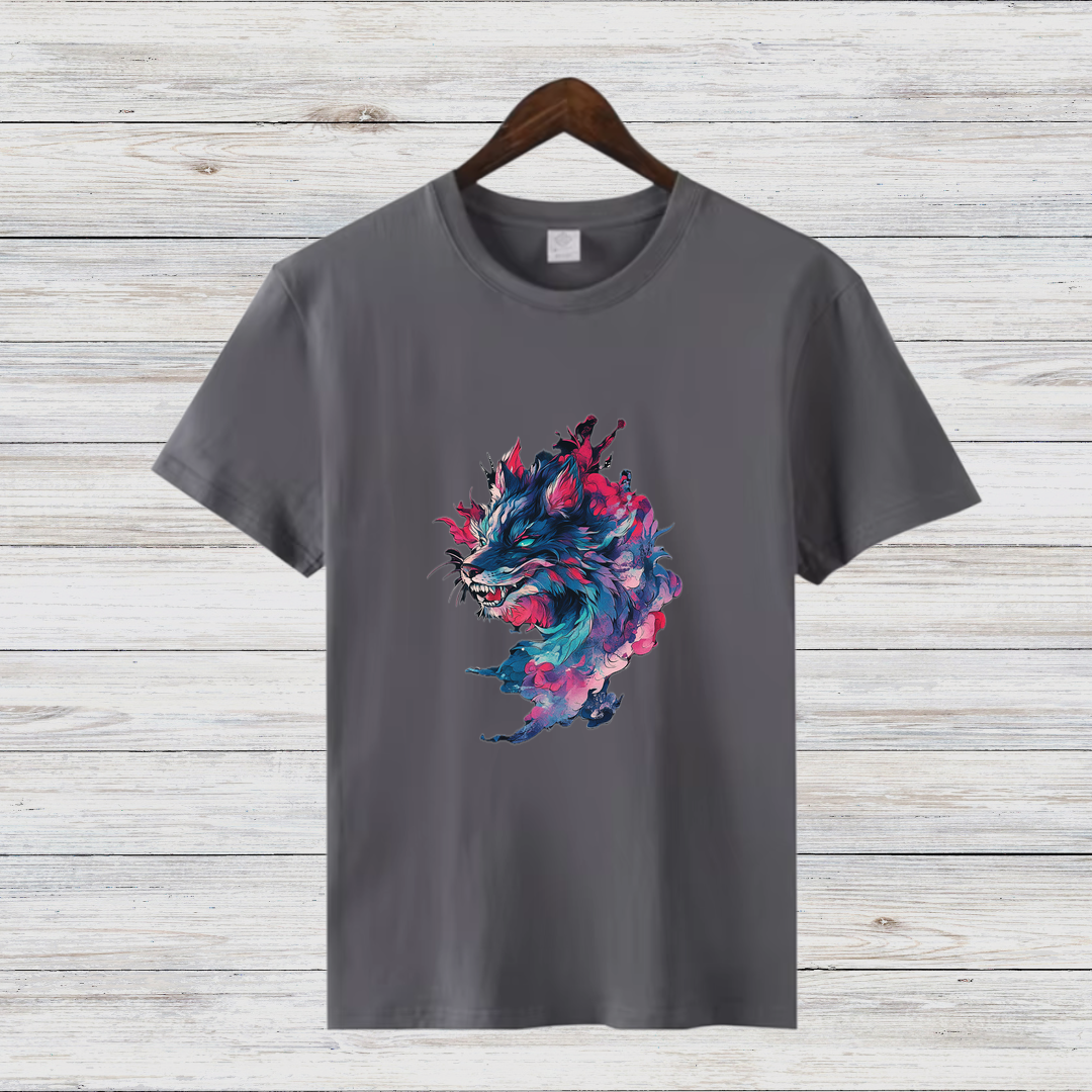 Mystischer Wolf | Künstlerisches Design Shirt | Stilvolles Fantasy T-Shirt | Perfekt für Winter-Looks