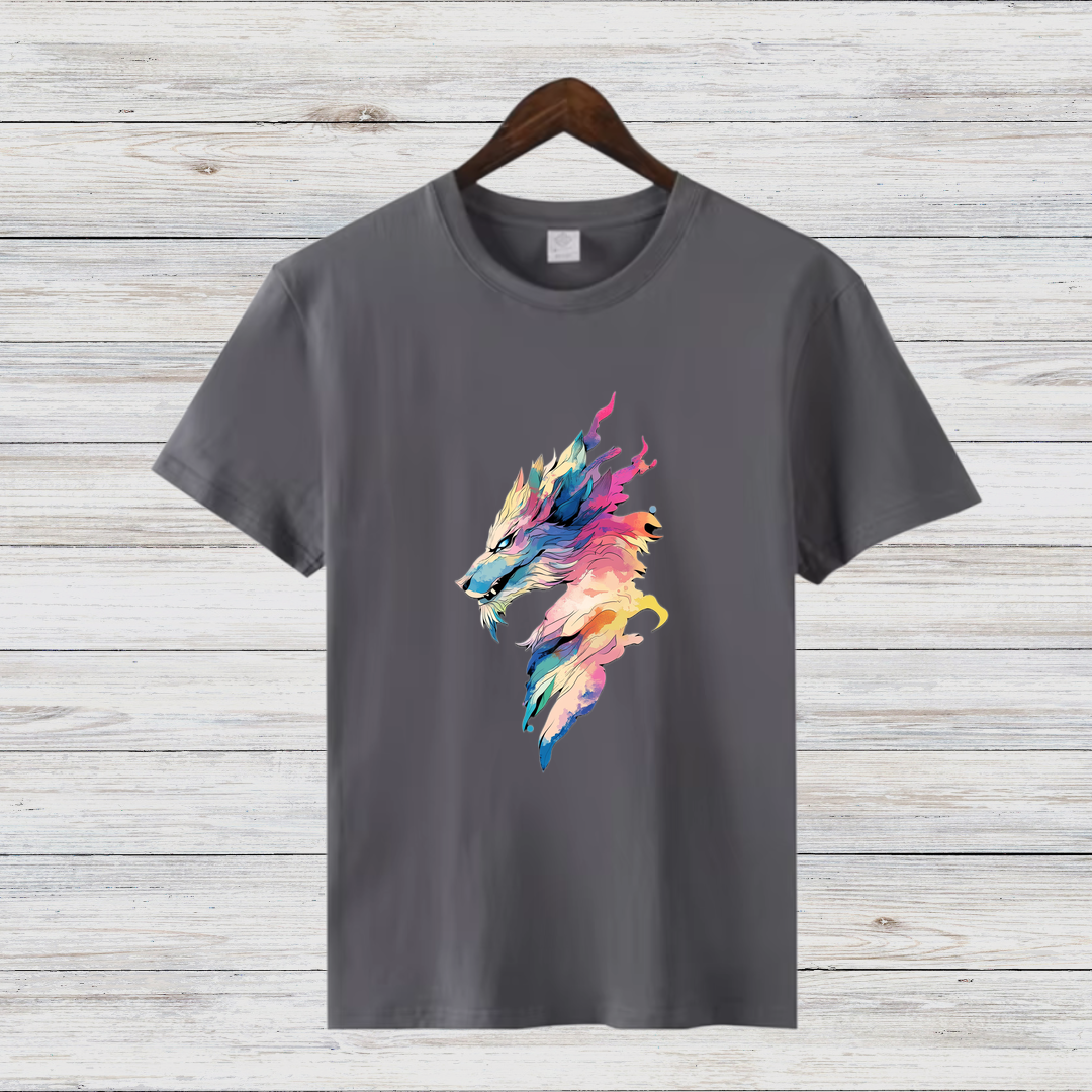 Mystischer Wolf | Künstlerisches T-Shirt | Winter Fashion | Statement Shirt für Tierliebhaber