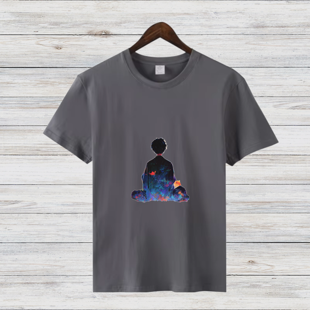 Meditierender Traum | Künstlerisches T-Shirt | Spirituelles Design | Stilvolles Statement Shirt für kalte Tage