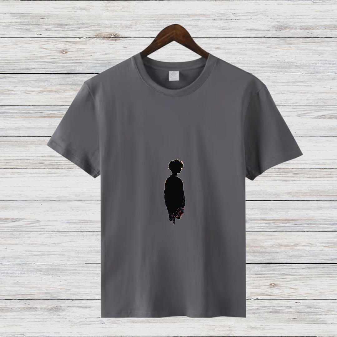 Mystische Silhouette | Kunstvolles Design Shirt | Minimalistische Mode | Stilvolles Baumwollshirt für den Winter