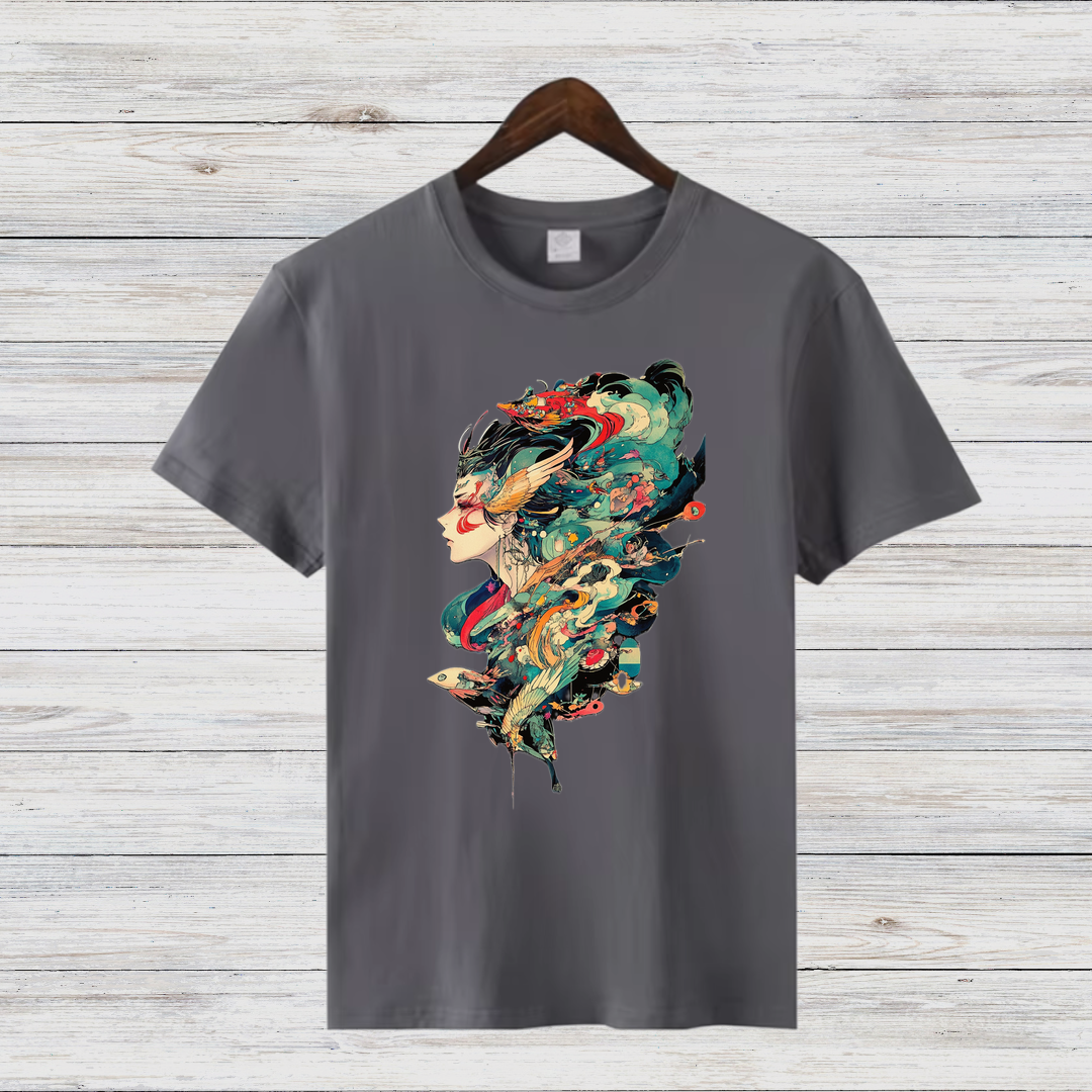 Mystisches Kunst T-Shirt | Fantasievolles Design | Stilvolles Statement Shirt | Winter Fashion für Damen
