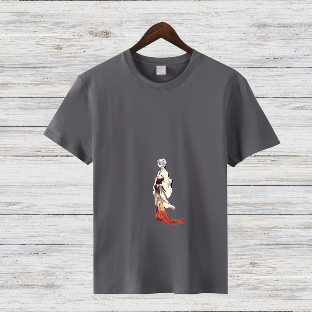 Elegantes Kimono Design | Japanisches Kunst T-Shirt | Minimalistisches Anime Shirt | Stilvolles Baumwollshirt für Fans