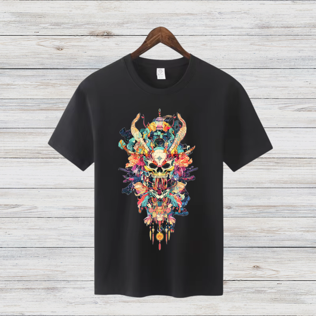 Mystischer Dämon | Kunstvolles Fantasy T-Shirt | Stylisches Statement Shirt | Baumwollshirt für Fantasy-Fans