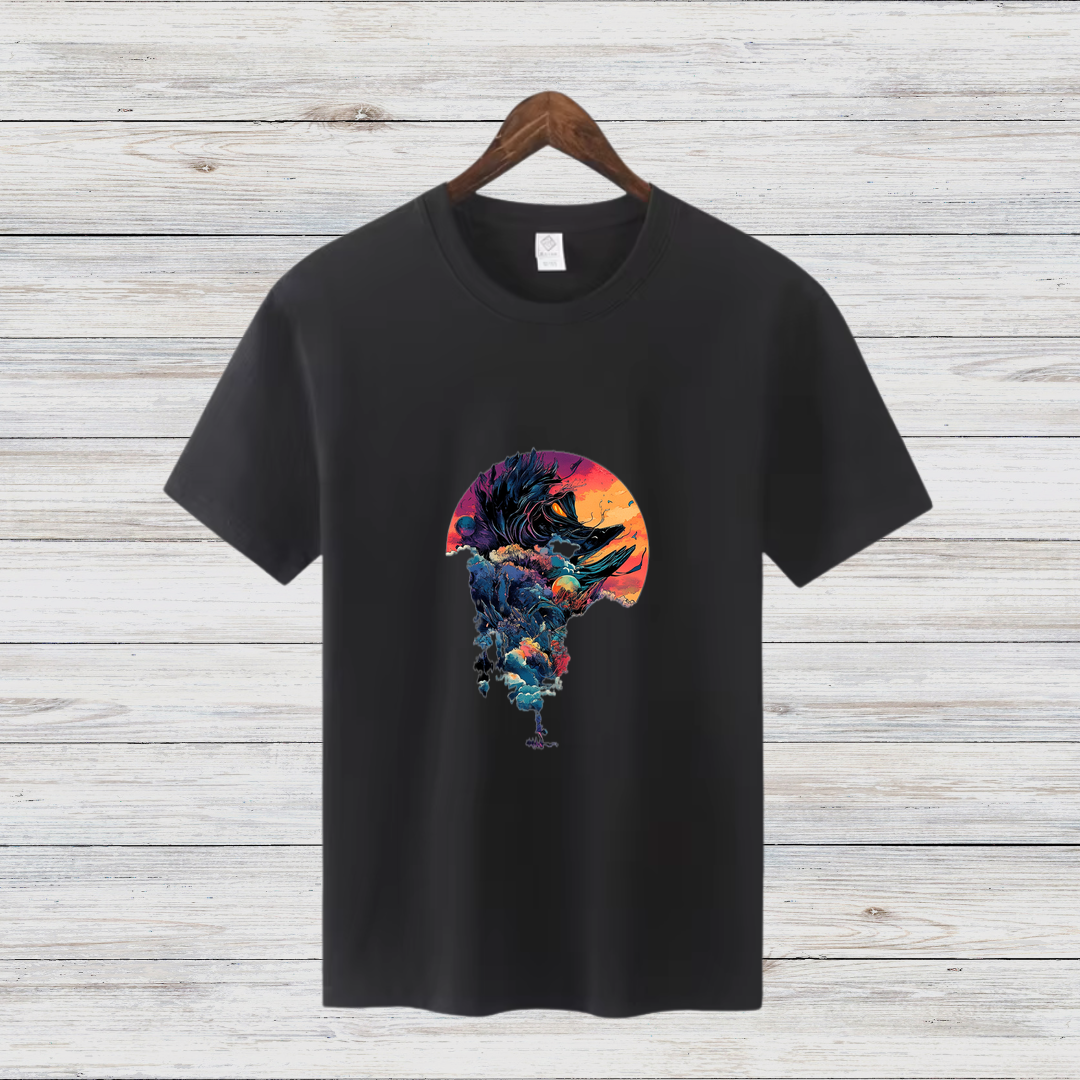 Mystischer Wolf | Künstlerisches Fantasy T-Shirt | Wildes Naturdesign | Stilvolles Statement Shirt für Tierliebhaber
