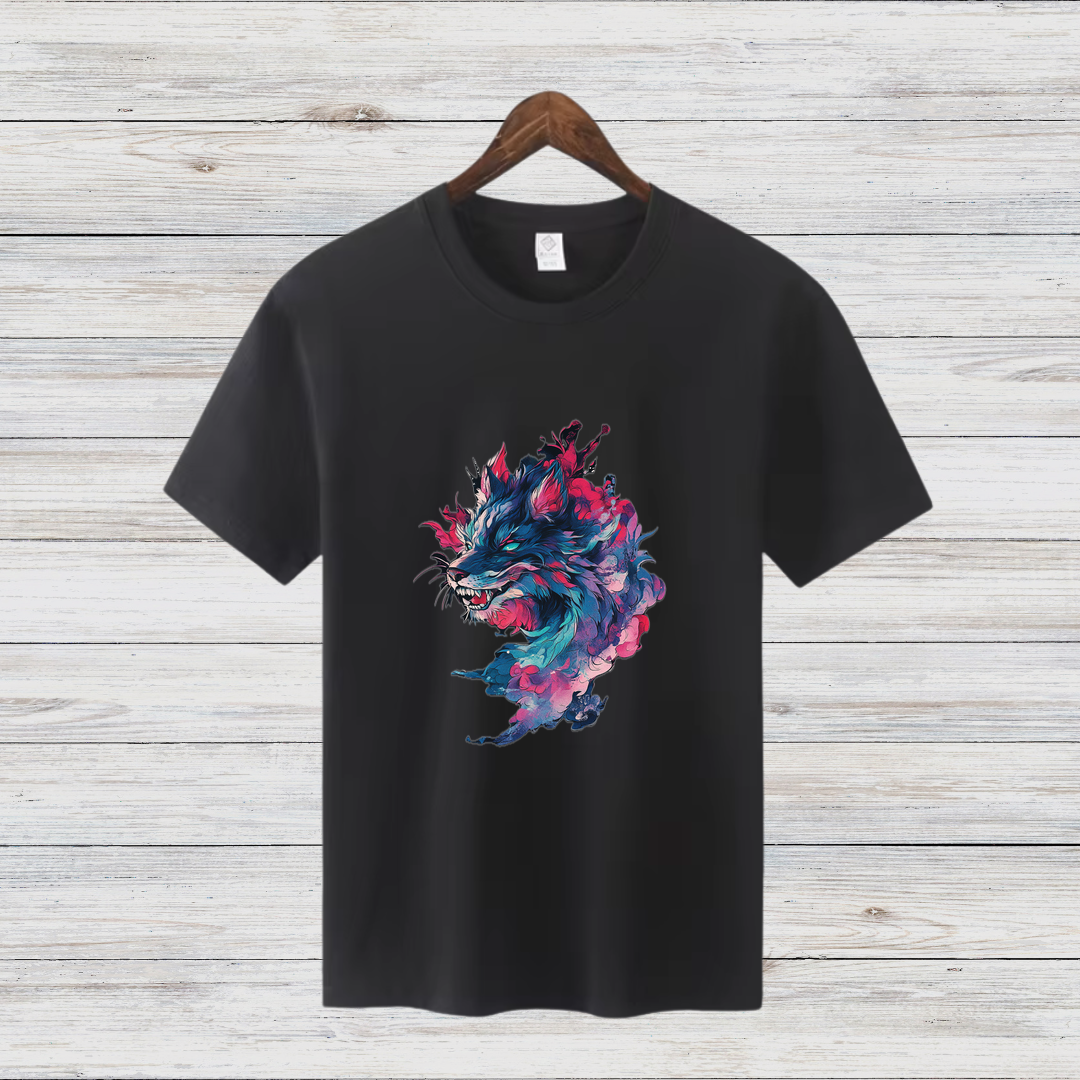 Mystischer Wolf | Künstlerisches Design Shirt | Stilvolles Fantasy T-Shirt | Perfekt für Winter-Looks