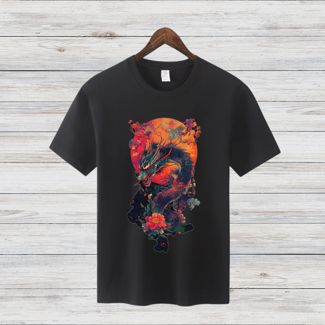 Magischer Drachen | Mystisches Fantasy T-Shirt | Asiatisches Drachenmotiv | Stilvolles Geschenk für Fantasy-Fans