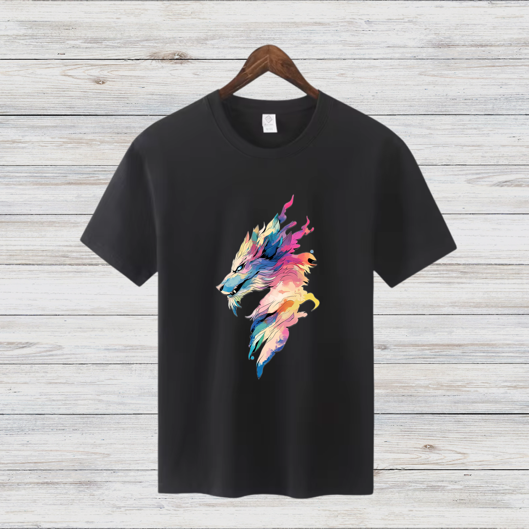 Mystischer Wolf | Künstlerisches T-Shirt | Winter Fashion | Statement Shirt für Tierliebhaber