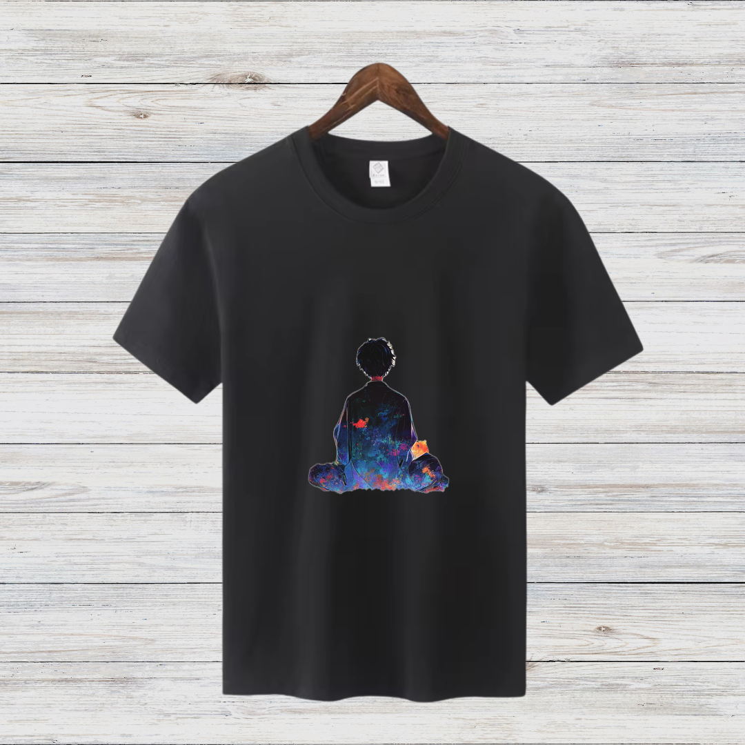 Meditierender Traum | Künstlerisches T-Shirt | Spirituelles Design | Stilvolles Statement Shirt für kalte Tage