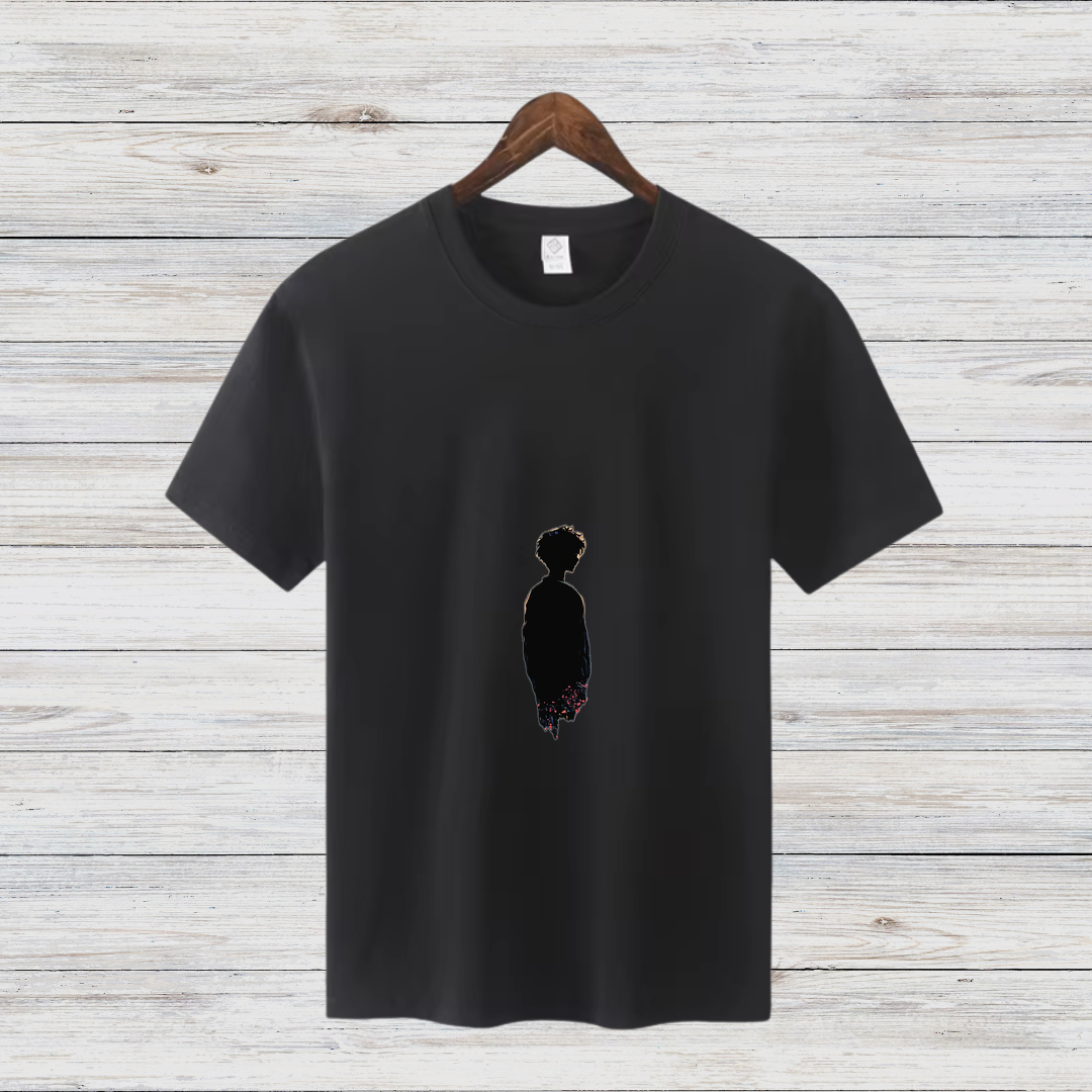 Mystische Silhouette | Kunstvolles Design Shirt | Minimalistische Mode | Stilvolles Baumwollshirt für den Winter