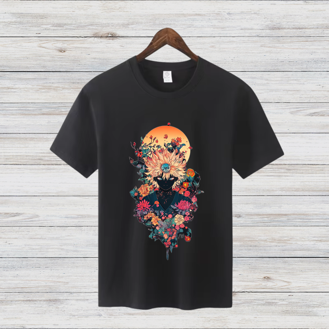 Mystisches Blumenmotiv | Künstlerisches T-Shirt | Stilvolles Design für den Winter | Fashion-Statement für Kreative
