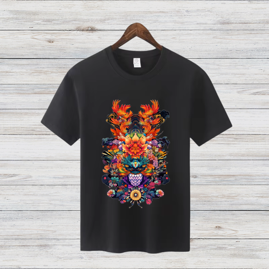Mystisches Winter-T-Shirt | Fantasievolles Design | Kunstvolles Baumwollshirt | Stilvolles Statement für kalte Tage