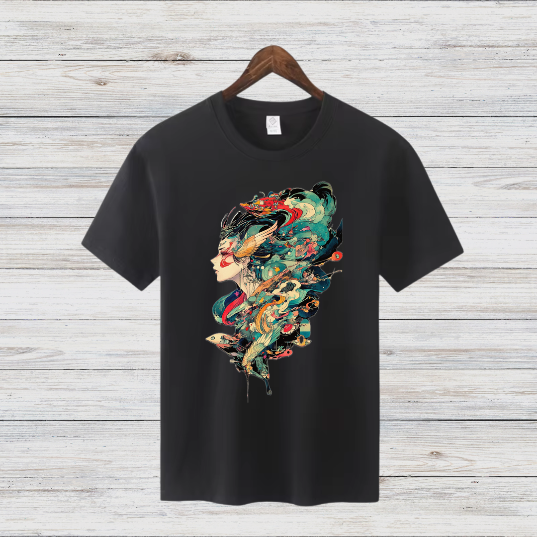 Mystisches Kunst T-Shirt | Fantasievolles Design | Stilvolles Statement Shirt | Winter Fashion für Damen