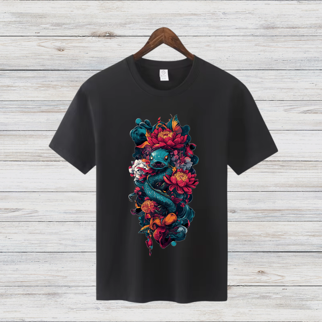 Mystische Drachenblüte | Fantasy T-Shirt | Magisches Kunstdesign | Stilvolles Statement-Shirt für den Winter