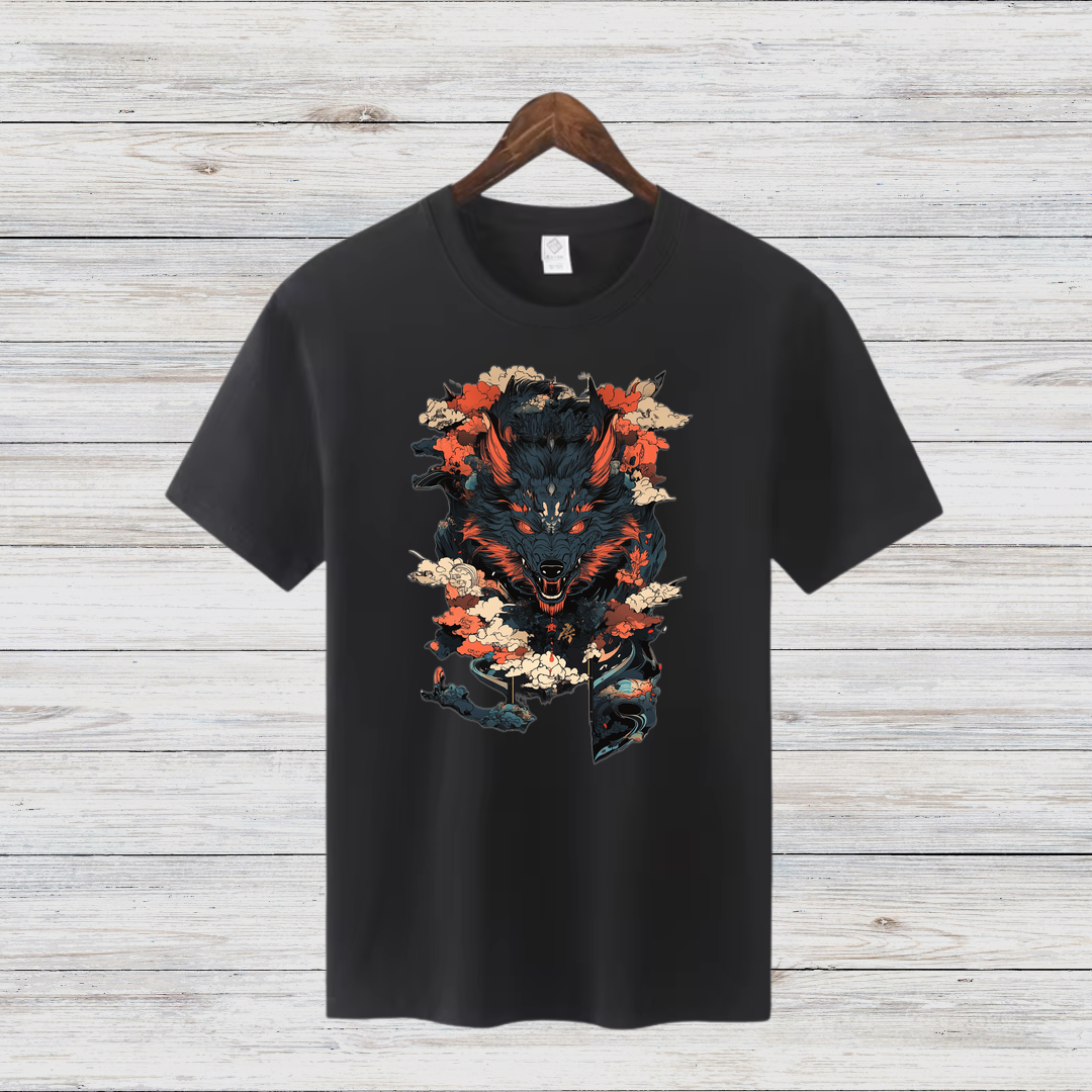 Mystischer Werwolf | Fantasy T-Shirt | Dunkle Kunst & japanisches Design | Geschenk für Wolfsliebhaber