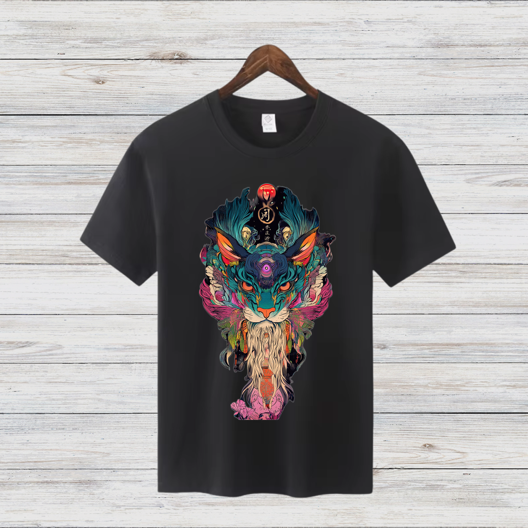 Mystische Katzenkunst | Trendiges Wintershirt | Spirituelles Design | Statement Shirt für Kreative