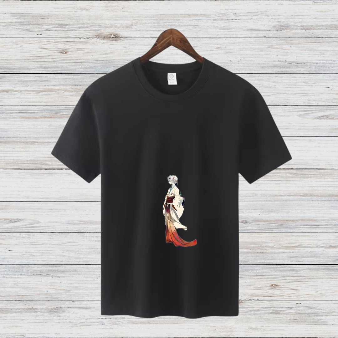 Elegantes Kimono Design | Japanisches Kunst T-Shirt | Minimalistisches Anime Shirt | Stilvolles Baumwollshirt für Fans