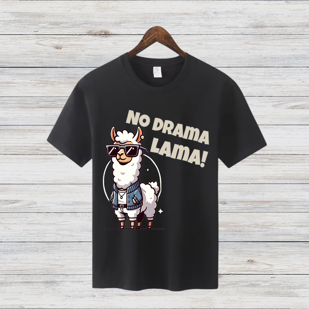 No Drama Lama | Lustiges Lama Shirt | Cooles Statement Shirt | Witziges Geschenk für Tierfreunde