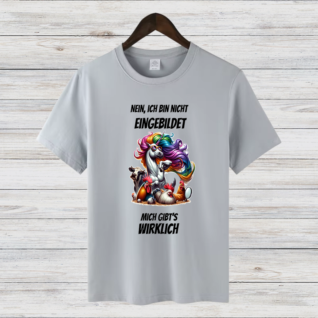 Nein, ich bin nicht eingebildet | Lustiges Einhorn Shirt | Humorvolles Design | Statement Shirt für kalte Tage