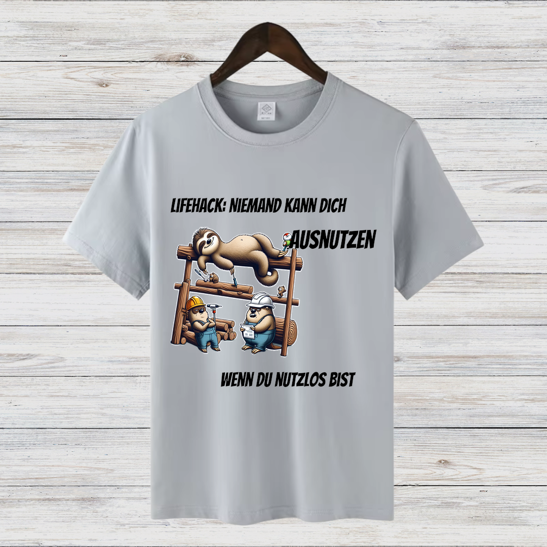 Lifehack Faultier-Shirt | Lustiges Statement-Shirt | Humorvolles Design für den Alltag | Perfekt für den Winter