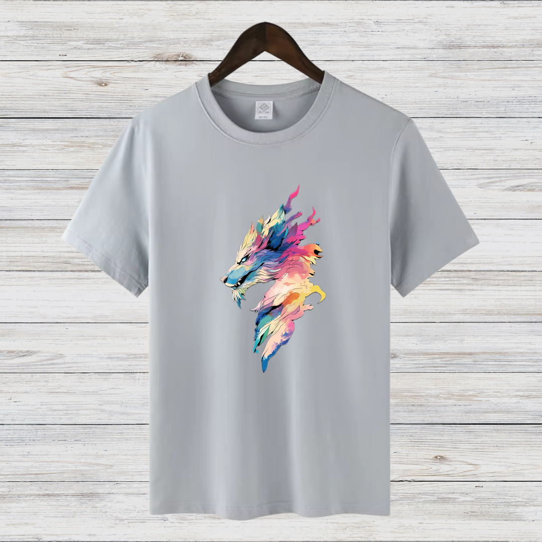Mystischer Wolf | Künstlerisches T-Shirt | Winter Fashion | Statement Shirt für Tierliebhaber