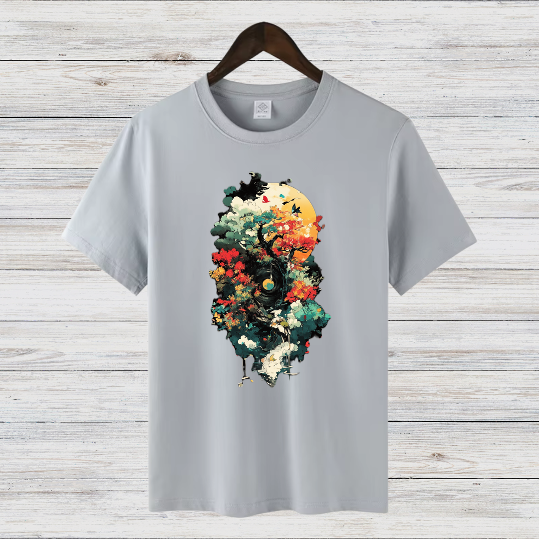 Mystischer Wald | Künstlerisches Natur T-Shirt | Fantasievolles Design | Baumwollshirt für Naturliebhaber