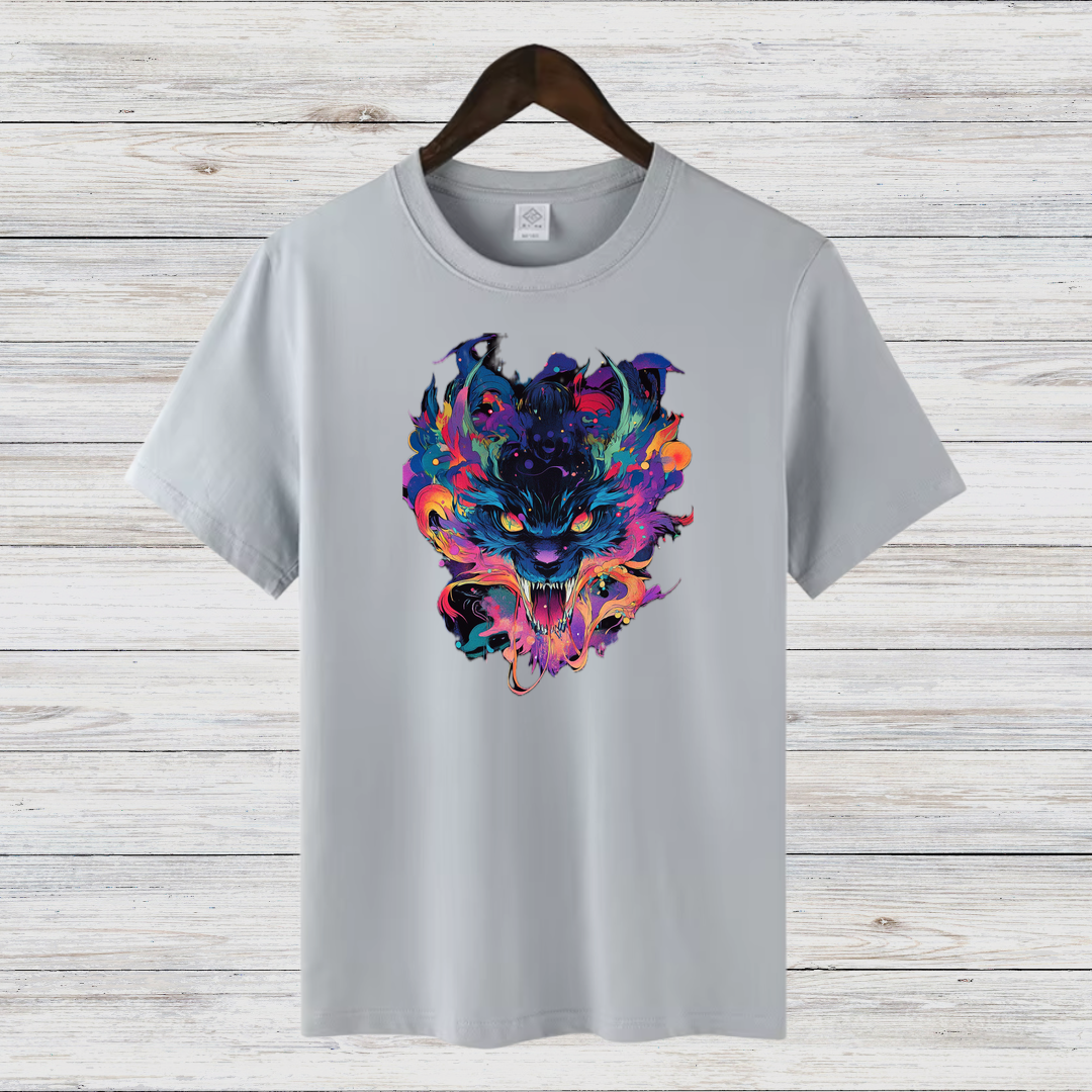 Mystischer Wolf | Künstlerisches T-Shirt | Wildes Design für Tierliebhaber | Cooles Statement Shirt für Männer