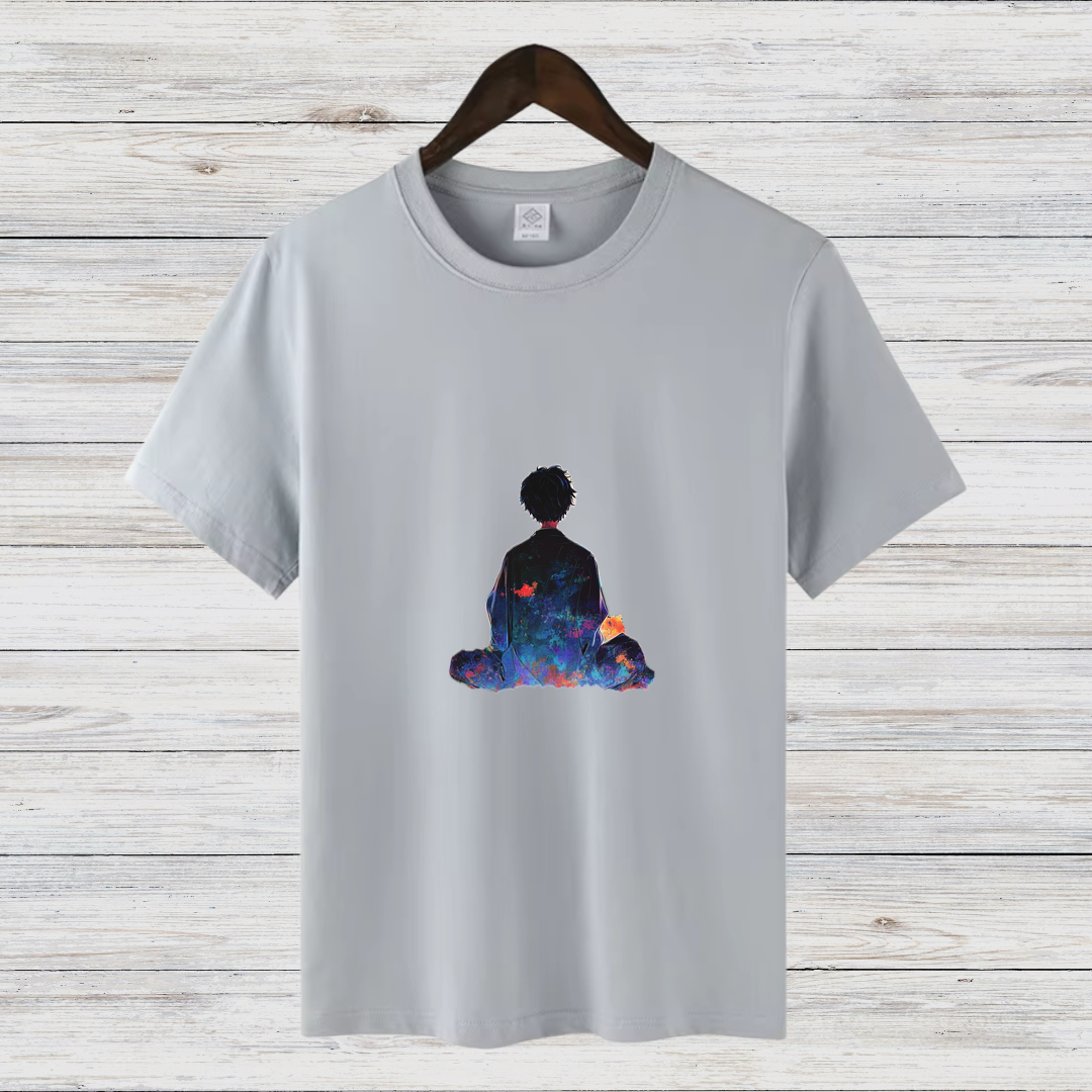 Meditierender Traum | Künstlerisches T-Shirt | Spirituelles Design | Stilvolles Statement Shirt für kalte Tage