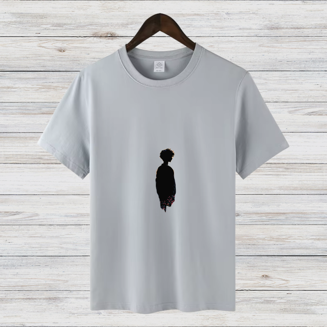 Mystische Silhouette | Kunstvolles Design Shirt | Minimalistische Mode | Stilvolles Baumwollshirt für den Winter