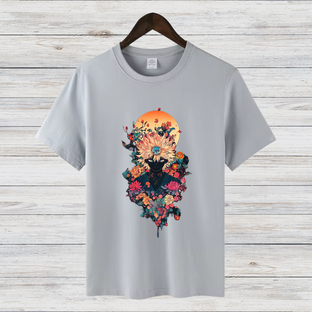 Mystisches Blumenmotiv | Künstlerisches T-Shirt | Stilvolles Design für den Winter | Fashion-Statement für Kreative