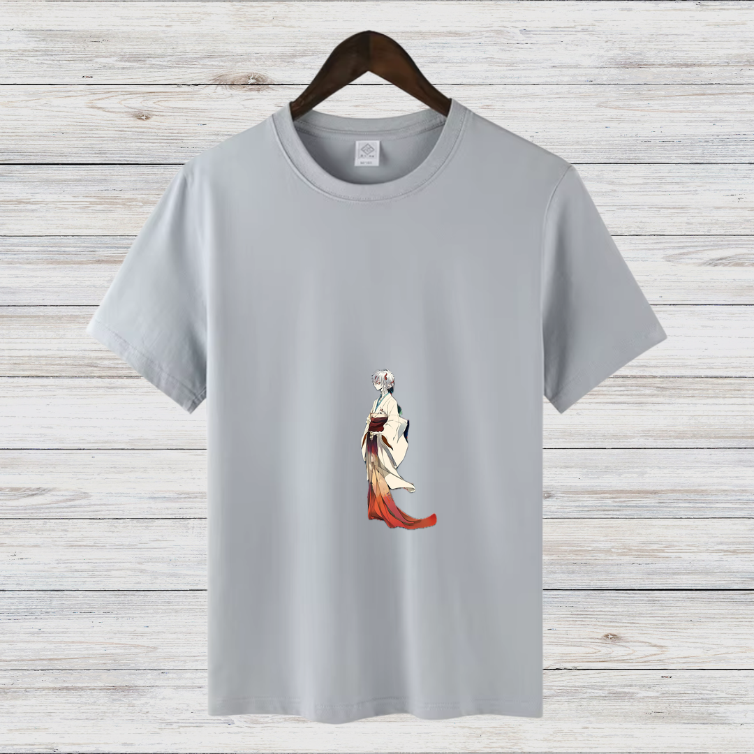 Elegantes Kimono Design | Japanisches Kunst T-Shirt | Minimalistisches Anime Shirt | Stilvolles Baumwollshirt für Fans