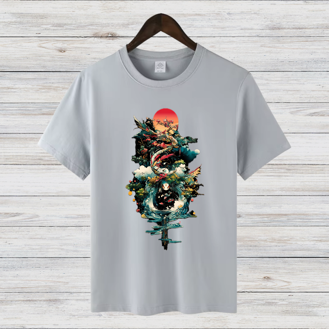 Mystischer Drache | Japanisches Kunst T-Shirt | Asiatisches Design | Fantasy Shirt für Stilbewusste