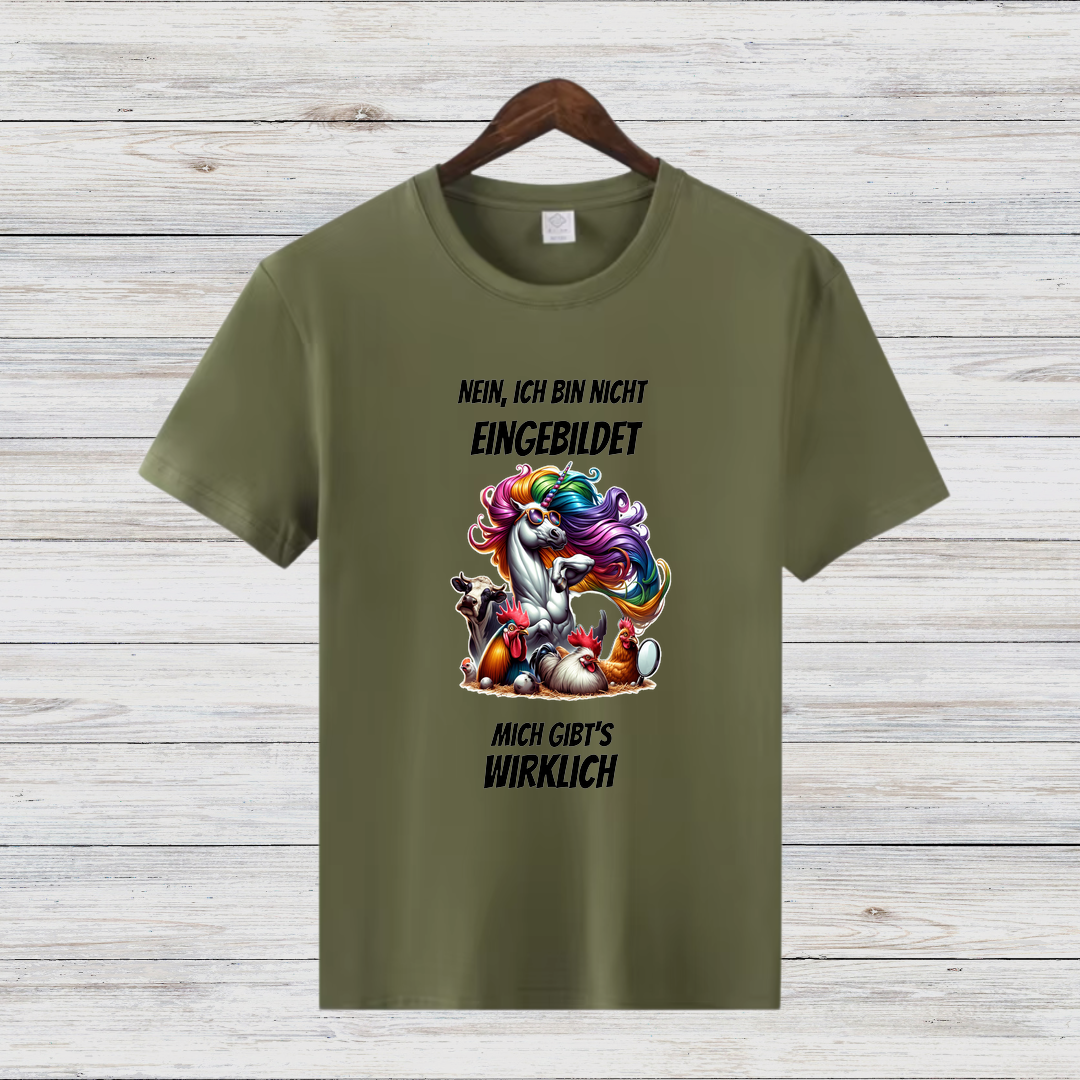 Nein, ich bin nicht eingebildet | Lustiges Einhorn Shirt | Humorvolles Design | Statement Shirt für kalte Tage