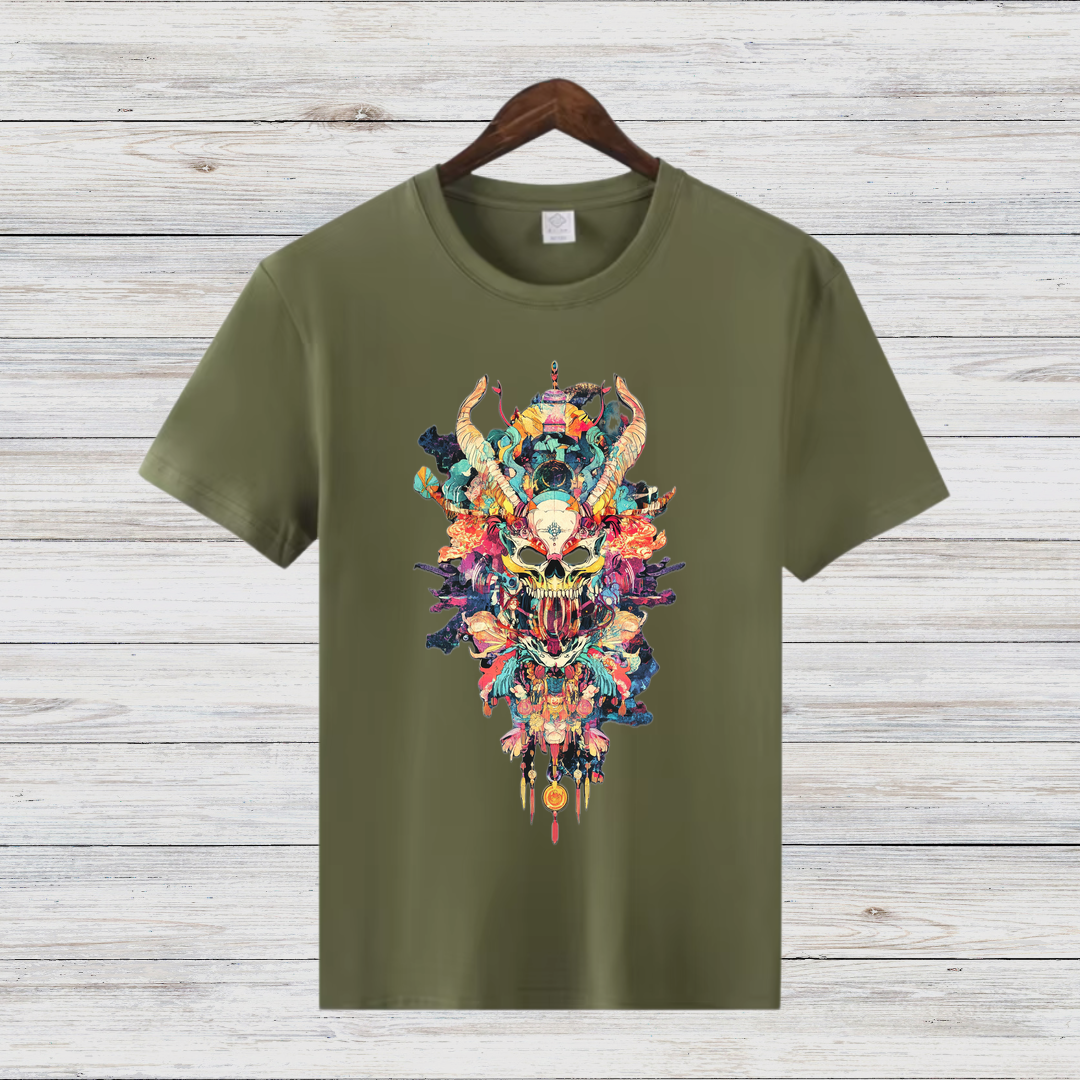Mystischer Dämon | Kunstvolles Fantasy T-Shirt | Stylisches Statement Shirt | Baumwollshirt für Fantasy-Fans