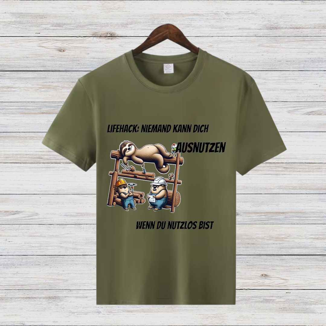 Lifehack Faultier-Shirt | Lustiges Statement-Shirt | Humorvolles Design für den Alltag | Perfekt für den Winter
