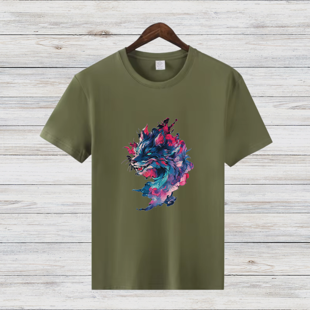 Mystischer Wolf | Künstlerisches Design Shirt | Stilvolles Fantasy T-Shirt | Perfekt für Winter-Looks