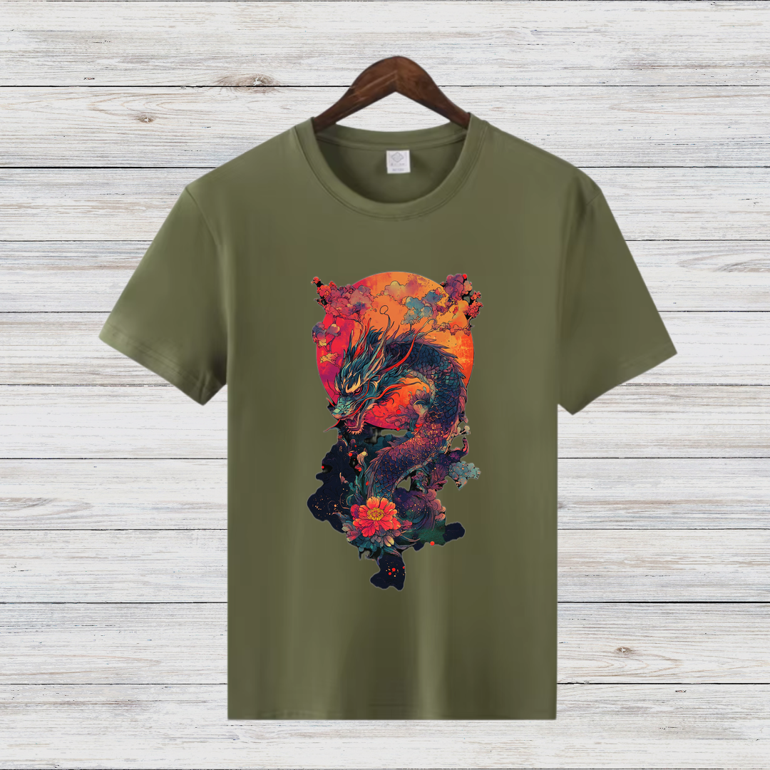 Magischer Drachen | Mystisches Fantasy T-Shirt | Asiatisches Drachenmotiv | Stilvolles Geschenk für Fantasy-Fans
