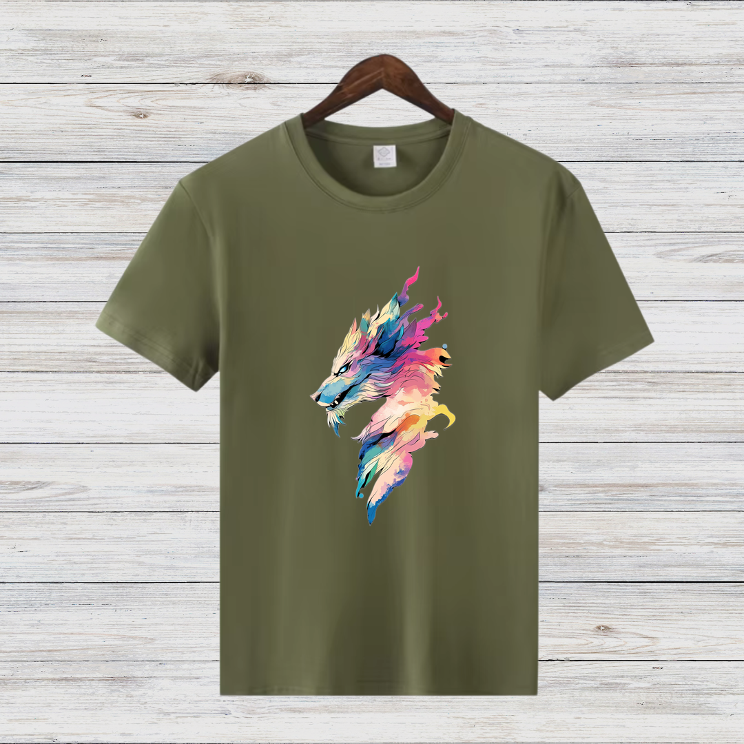 Mystischer Wolf | Künstlerisches T-Shirt | Winter Fashion | Statement Shirt für Tierliebhaber