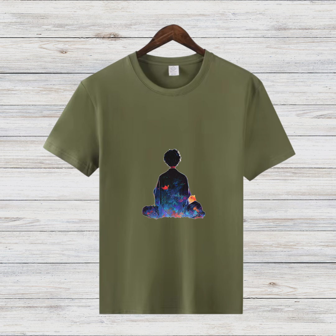 Meditierender Traum | Künstlerisches T-Shirt | Spirituelles Design | Stilvolles Statement Shirt für kalte Tage