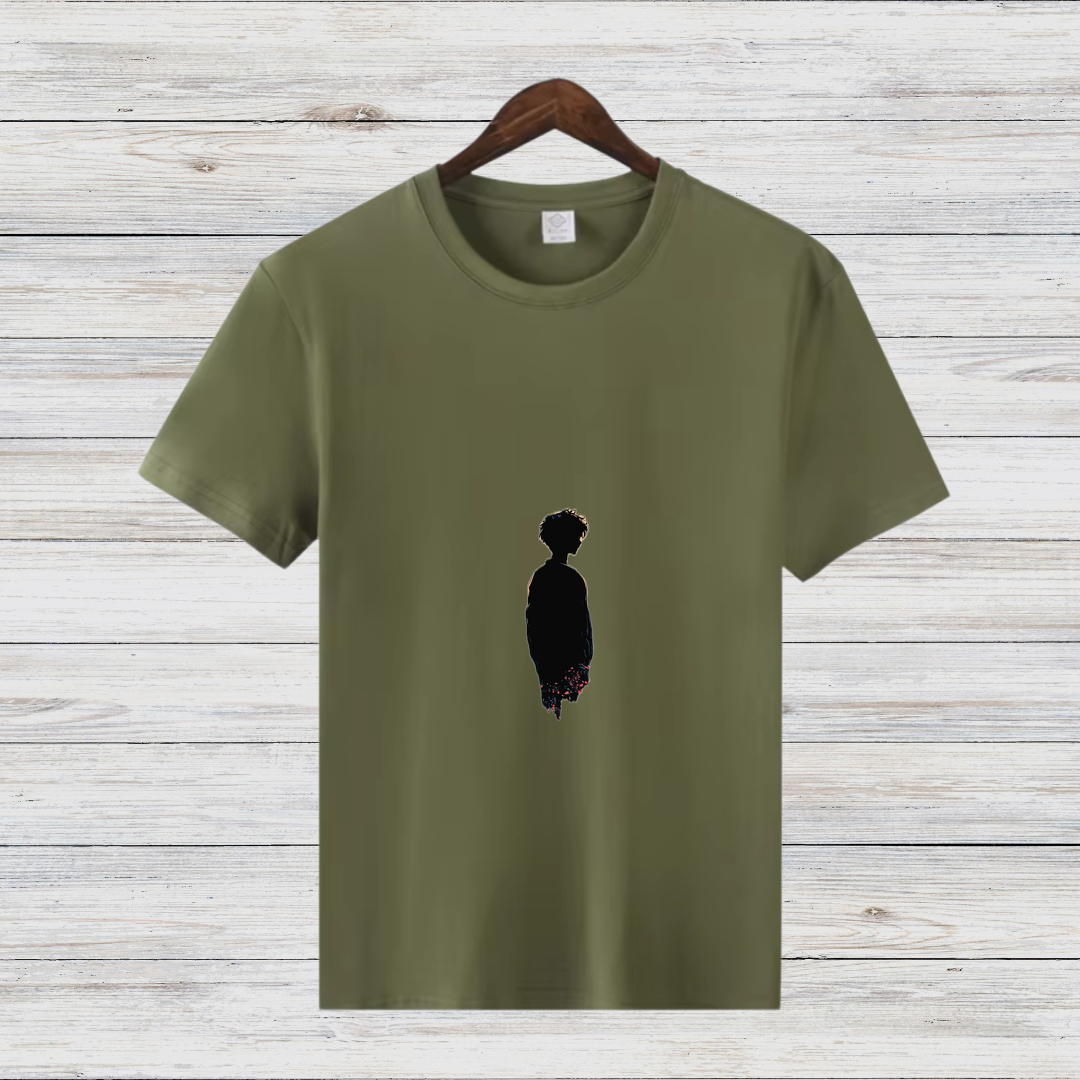Mystische Silhouette | Kunstvolles Design Shirt | Minimalistische Mode | Stilvolles Baumwollshirt für den Winter