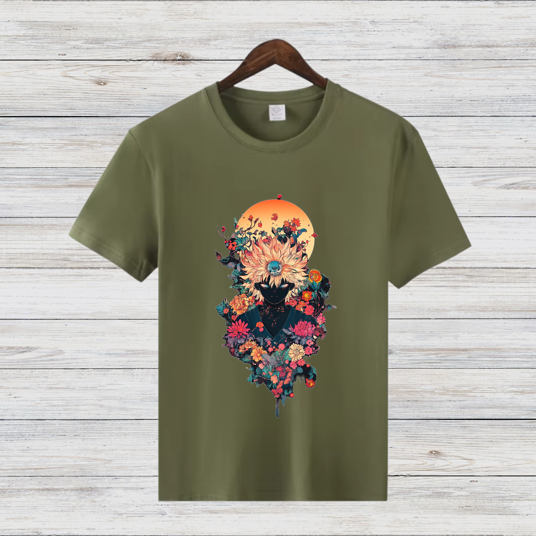 Mystisches Blumenmotiv | Künstlerisches T-Shirt | Stilvolles Design für den Winter | Fashion-Statement für Kreative